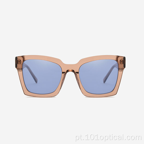 Óculos de sol femininos de acetato angular quadrado